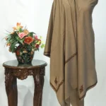 Intricate Sozni Embroidery Beige Pure Wool Shawl