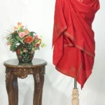 Sozni Embroidered Red Pure Wool Shawl