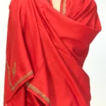 Sozni Embroidered Red Pure Wool Shawl