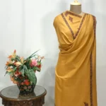 Sozni Embroidered Mustard Coloured Pure Wool Shawl