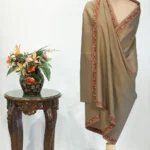 Pure Wool Sandcastle Shawl with Sozni Embroidery