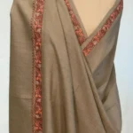 Pure Wool Sandcastle Shawl with Sozni Embroidery