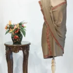 Pure Wool Sandcastle Shawl with Sozni Embroidery