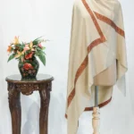 Sozni Embroidered Buttermilk Pure Wool Shawl