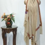 Sozni Embroidered Buttermilk Pure Wool Shawl