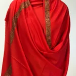 Sozni Embroidered Red Pure Wool Shawl
