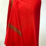 Sozni Embroidered Red Pure Wool Shawl