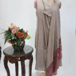 Fine Wool Shawl Beige with Kani Pallu