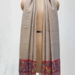 Fine Wool Shawl Beige with Kani Pallu