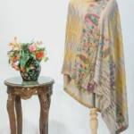Yellow and Beige Soft Fine Wool Shawl with Kani Detailing