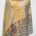 Yellow and Beige Soft Fine Wool Shawl with Kani Detailing front