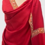 Maroon Soft Fine Wool Shawl with Sozni Hand Embroidery front