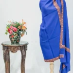 Royal Blue Soft Fine Wool Shawl with Sozni Hand Embroidery