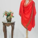 Red Soft Fine Wool Shawl with Sozni Embroidery (Floral)