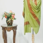 Green Soft Fine Wool Shawl with Sozni Embroidery