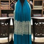 Blue Pure Pashmina Shawl with Intricate Sozni Embroidery