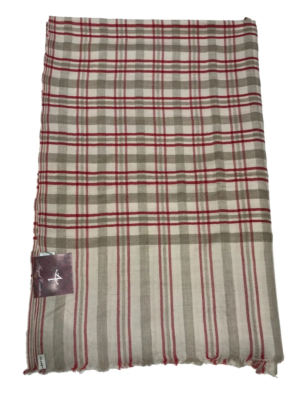 Multi-Coloured Pure Pashmina Checkered Texture Shawl