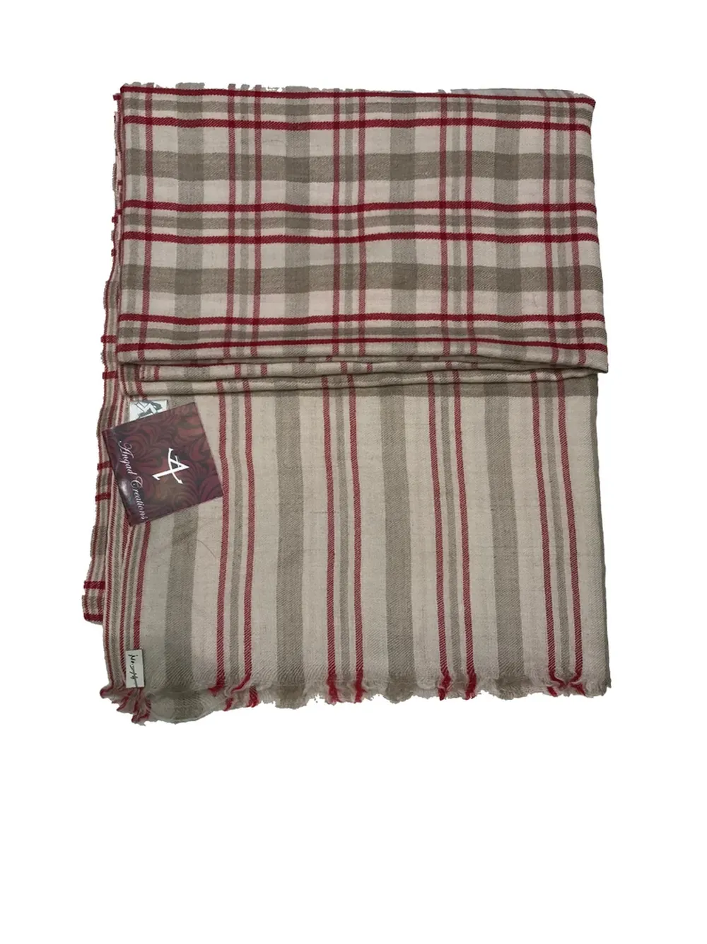 Multi-Coloured Pure Pashmina Checkered Texture Shawl