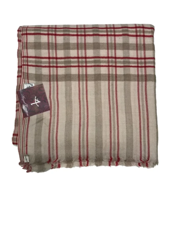 Multi-Coloured Pure Pashmina Checkered Texture Shawl