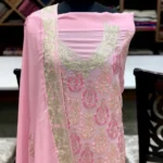 Pink Salwar Suit with Kashmiri Aari & Zari Embroidery Front