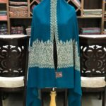Blue Pure Pashmina Shawl with Intricate Sozni Embroidery