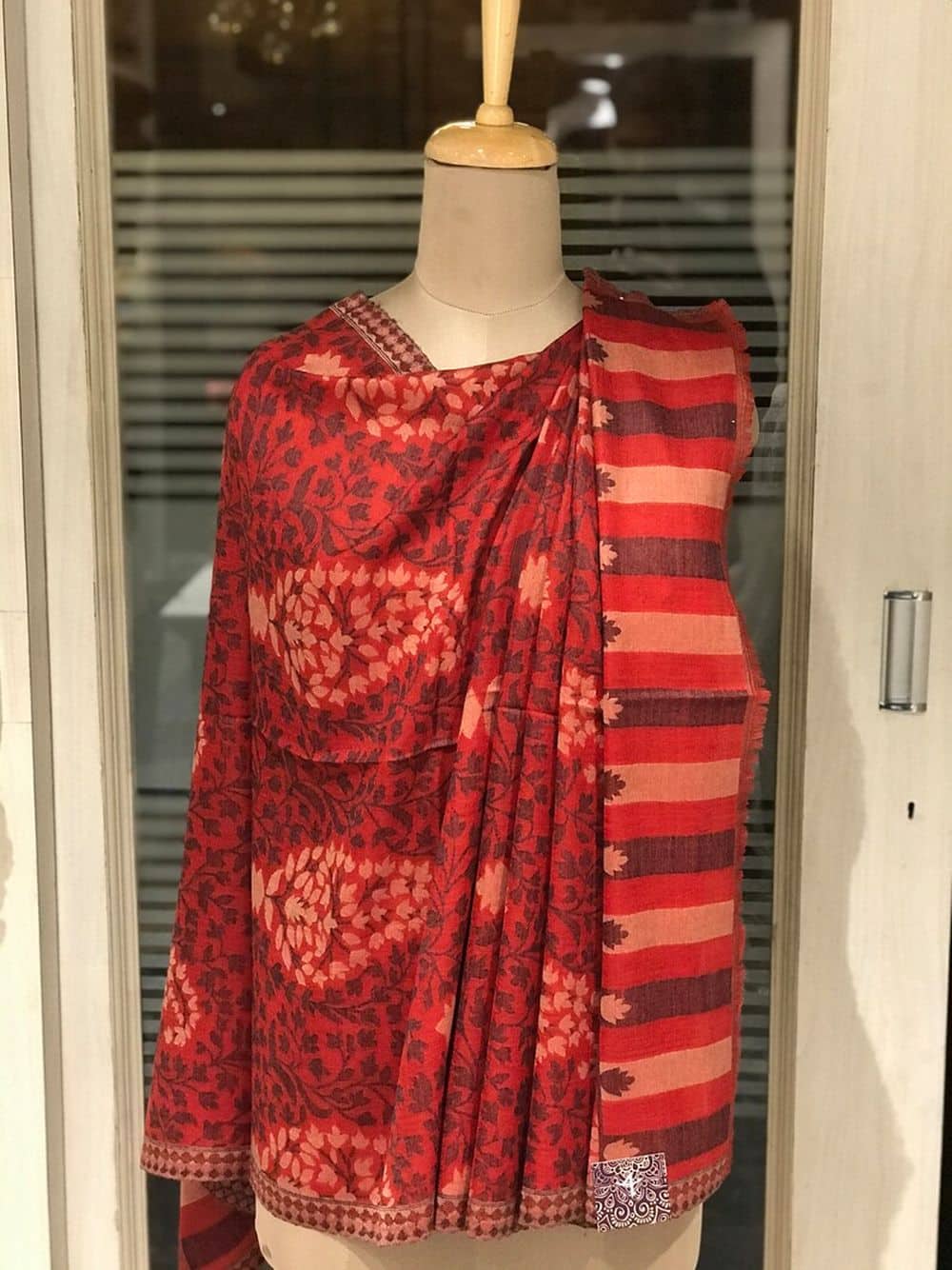 Red Fine Wool Beige Kani Scarf il_794xN.2195789217_a7bk_result Red Fine Wool Beige Kani Scarf