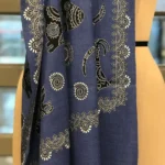 Animal Pattern Thread Embroidered Pure Wool Scarf