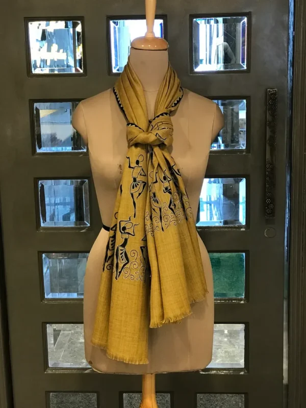 Tribal Thread Embroidered Pure Wool Scarf