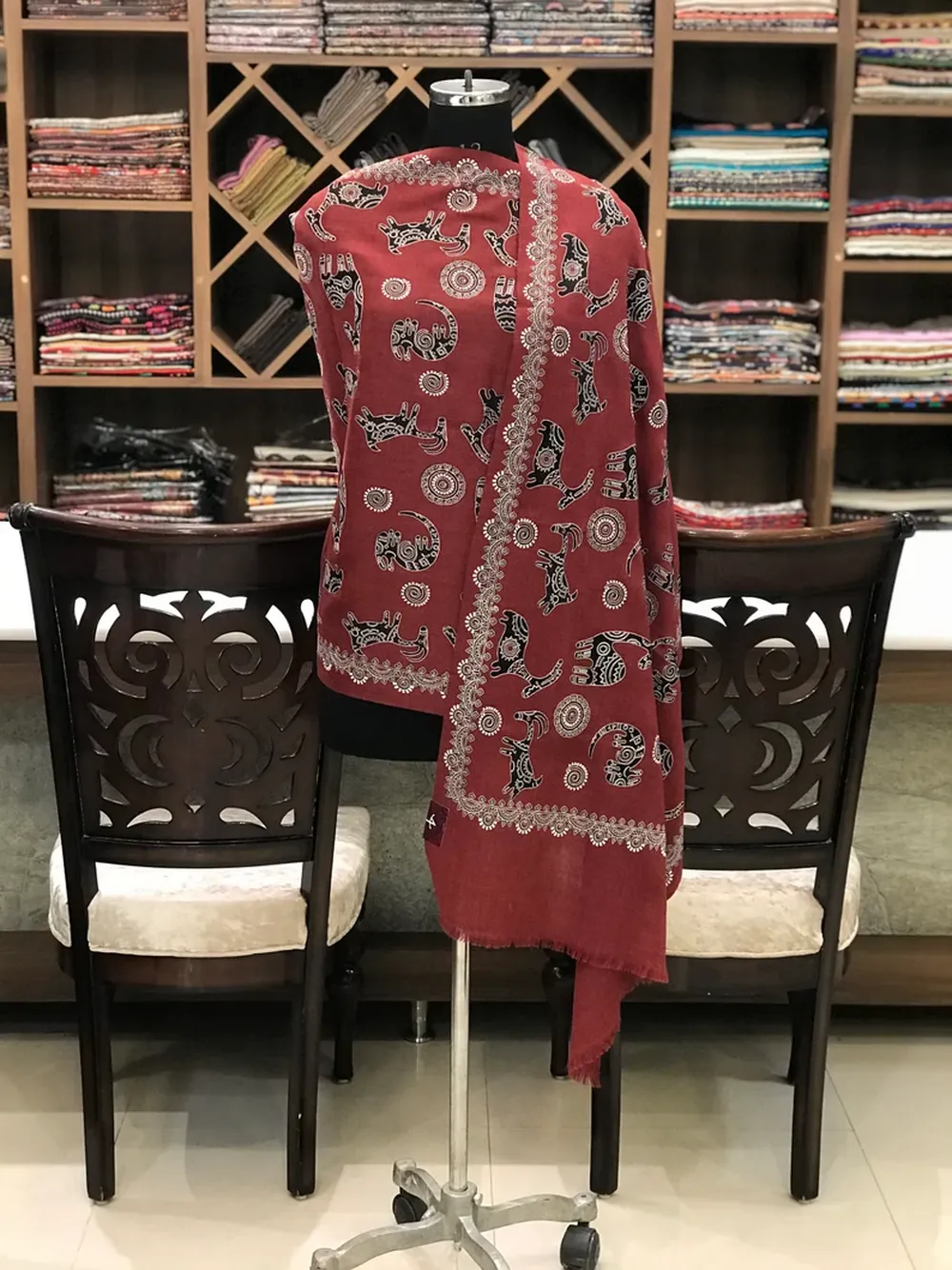 i Thread Embroidered Animal Pattern Maroon Pure Wool Scarf l_794xN.2345048050_c9rw_result Thread Embroidered Animal Pattern Maroon Pure Wool Scarf