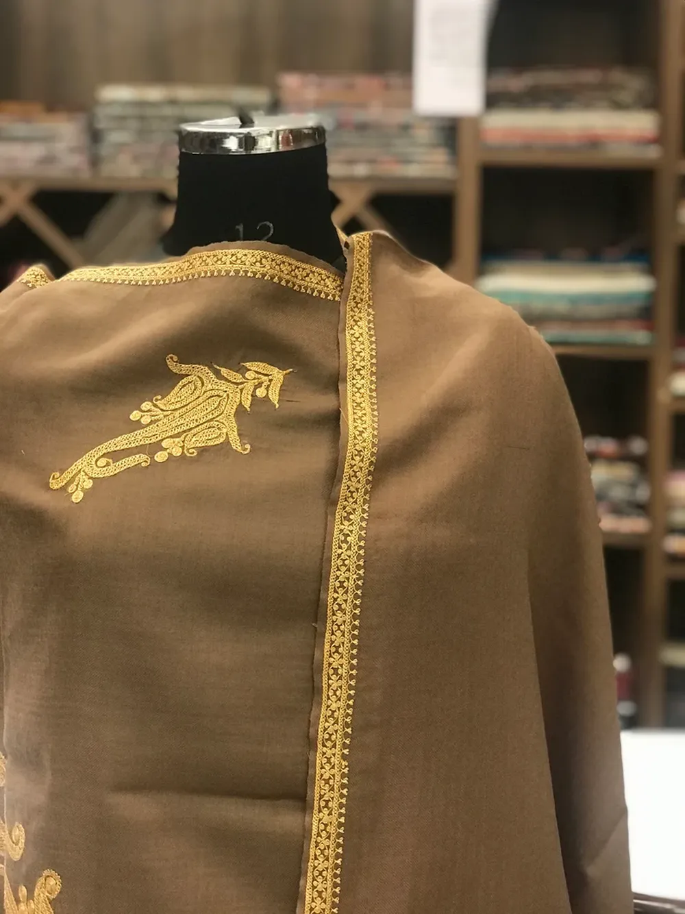 Pure Merino Wool Scarf with Tilla Hand Embroidery