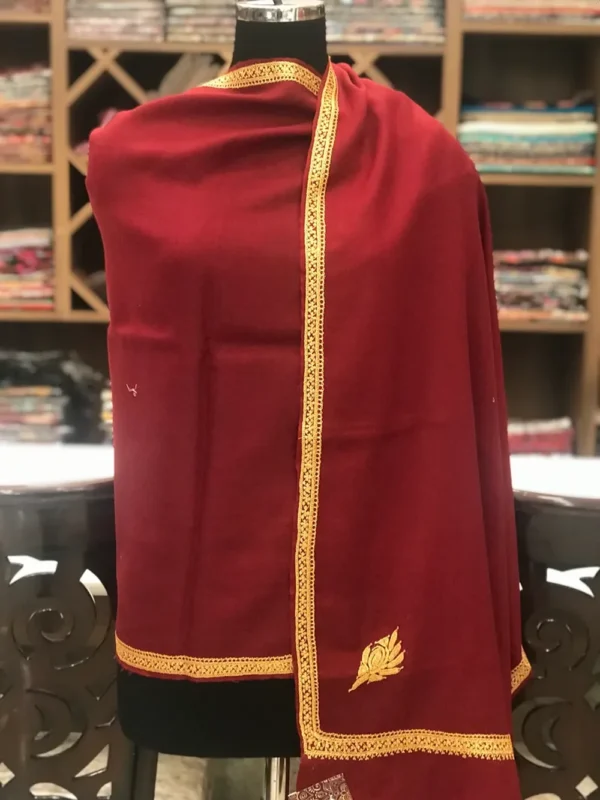 Pure Merino Wool Scarf with Tilla Hand Embroidery