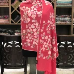 Pure Wool Floral Thread Embroidered Scarf