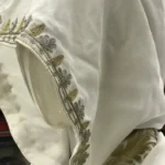 White Crepe Silk Cape with Kashmiri Zari Work