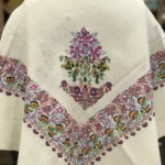Papier Mache Hand Embroidered Square Pure Pashmina Scarf