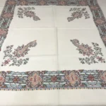 Natural white Papier Mache Hand Embroidered Square Pure Pashmina Scarf