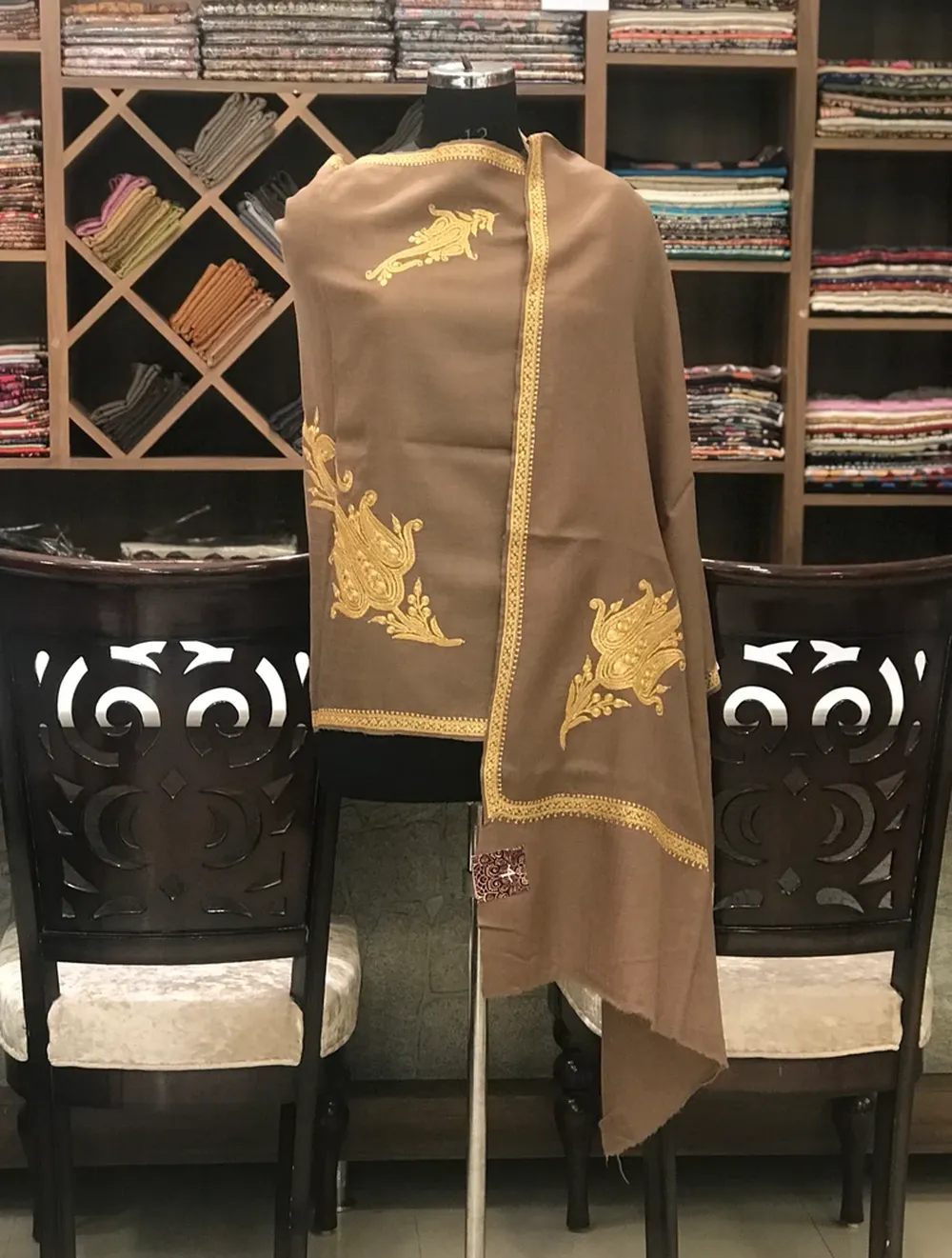 Pure Merino Wool Scarf with Tilla Hand Embroidery