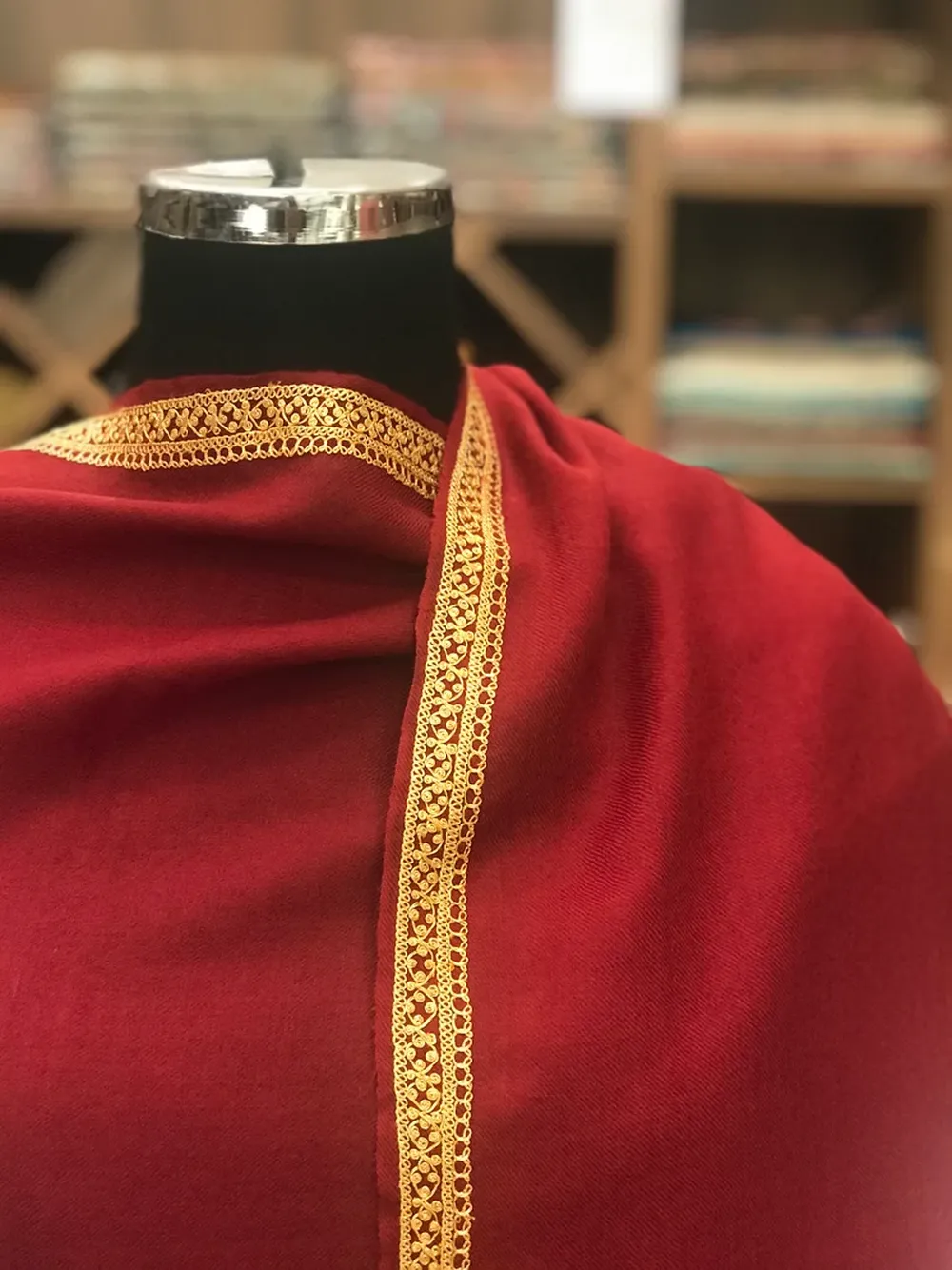 Pure Merino Wool Scarf with Tilla Hand Embroidery