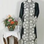 Black Jacket with Silver Puff Embroidery