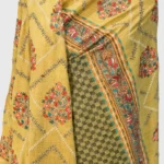 Mustard Soft Fine Wool Shawl with Sozni Machine Embroidery front