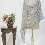 Off-White Soft Fine Wool Stole With Moss Grey Kani Weaves and Sareosky Detailing
