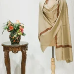 Fawn Soft Fine Wool Shawl with Sozni Machine Embroidery