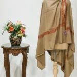 Natural Soft Fine Wool Shawl with Sozni Machine Embroidery