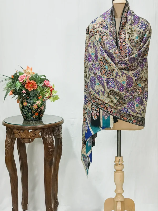 Pure Pashmina Shawl With Multi Colour Artistic Kalamkari
