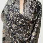 Navy Blue Pashmina Stole With Multi-Colour Kani Weaves front