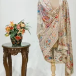 Natural Pure Pashmina Shawl With Tilla Jaal Hand Embroidery