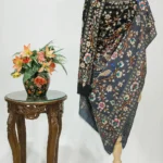 Black and Grey Pure Pashmina Ombrey Shawl With Tilla Jaal Hand Embroidery