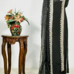 Black Chinon Angrakha Style Suit with Organza Dupatta