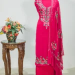 Magenta Pink Salwar Suit with Kashmiri Aari Embroidery