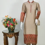 Beige Salwar Suit with Sozni Hand Embroidery