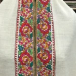 Off-White Pure Pashmina Shawl With Papier Mache Border Design front